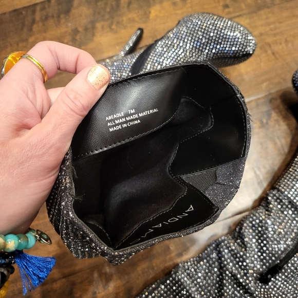 Black and Silver Sparkly Boots - Picture 10 of 10